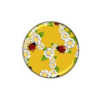 Flower Floral Sunflower Butterfly Red Yellow White Green Leaf Hat Clip Ball Marker (4 pack) Front