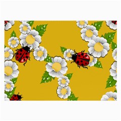 Flower Floral Sunflower Butterfly Red Yellow White Green Leaf Large Glasses Cloth (2-side) by Mariart