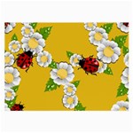 Flower Floral Sunflower Butterfly Red Yellow White Green Leaf Large Glasses Cloth (2-Side) Front