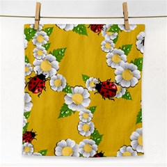 Flower Floral Sunflower Butterfly Red Yellow White Green Leaf Face Towel by Mariart