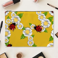 Flower Floral Sunflower Butterfly Red Yellow White Green Leaf Cosmetic Bag (xl) by Mariart