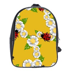 Flower Floral Sunflower Butterfly Red Yellow White Green Leaf School Bags(large)  by Mariart