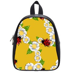 Flower Floral Sunflower Butterfly Red Yellow White Green Leaf School Bags (small)  by Mariart