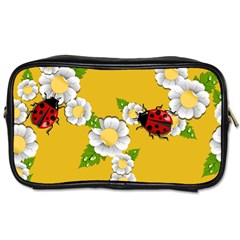 Flower Floral Sunflower Butterfly Red Yellow White Green Leaf Toiletries Bags 2-side by Mariart