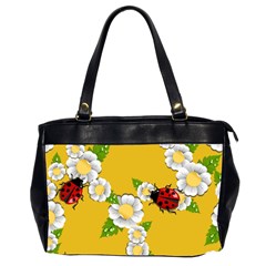 Flower Floral Sunflower Butterfly Red Yellow White Green Leaf Office Handbags (2 Sides)  by Mariart