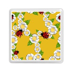 Flower Floral Sunflower Butterfly Red Yellow White Green Leaf Memory Card Reader (square) 