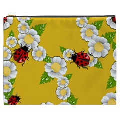 Flower Floral Sunflower Butterfly Red Yellow White Green Leaf Cosmetic Bag (xxxl)  by Mariart