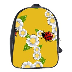 Flower Floral Sunflower Butterfly Red Yellow White Green Leaf School Bags (xl)  by Mariart