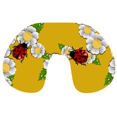 Flower Floral Sunflower Butterfly Red Yellow White Green Leaf Travel Neck Pillows by Mariart