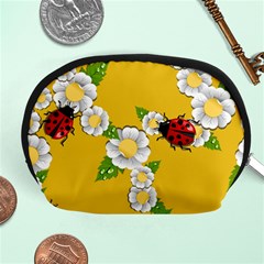 Flower Floral Sunflower Butterfly Red Yellow White Green Leaf Accessory Pouches (medium)  by Mariart