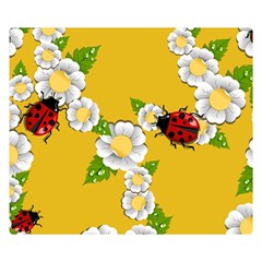 Flower Floral Sunflower Butterfly Red Yellow White Green Leaf Double Sided Flano Blanket (small)  by Mariart