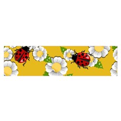 Flower Floral Sunflower Butterfly Red Yellow White Green Leaf Satin Scarf (oblong) by Mariart