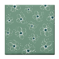 Flower Floral Sakura Sunflower Rose Blue Tile Coasters