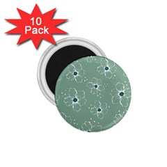 Flower Floral Sakura Sunflower Rose Blue 1 75  Magnets (10 Pack) 