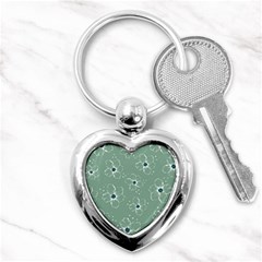 Flower Floral Sakura Sunflower Rose Blue Key Chains (heart)  by Mariart