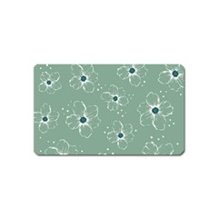 Flower Floral Sakura Sunflower Rose Blue Magnet (name Card) by Mariart