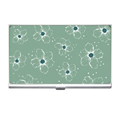 Flower Floral Sakura Sunflower Rose Blue Business Card Holders by Mariart