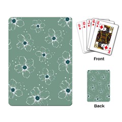 Flower Floral Sakura Sunflower Rose Blue Playing Card by Mariart