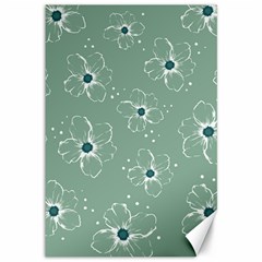 Flower Floral Sakura Sunflower Rose Blue Canvas 12  X 18   by Mariart