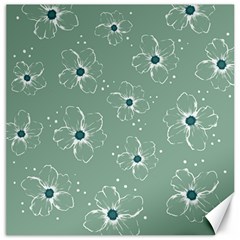 Flower Floral Sakura Sunflower Rose Blue Canvas 16  X 16   by Mariart