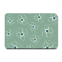 Flower Floral Sakura Sunflower Rose Blue Small Doormat  by Mariart