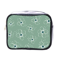 Flower Floral Sakura Sunflower Rose Blue Mini Toiletries Bags by Mariart