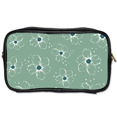 Flower Floral Sakura Sunflower Rose Blue Toiletries Bags by Mariart