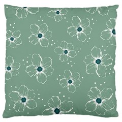 Flower Floral Sakura Sunflower Rose Blue Large Cushion Case (two Sides) by Mariart