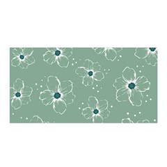 Flower Floral Sakura Sunflower Rose Blue Satin Wrap by Mariart