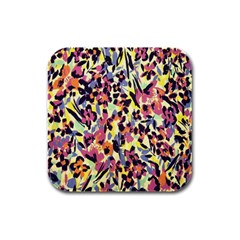 French Crepe Colour Pink Rubber Square Coaster (4 Pack)  by Mariart