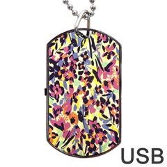 French Crepe Colour Pink Dog Tag Usb Flash (one Side) by Mariart