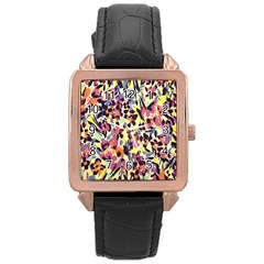 French Crepe Colour Pink Rose Gold Leather Watch  by Mariart