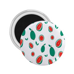 Fruit Green Red Guavas Leaf 2 25  Magnets by Mariart