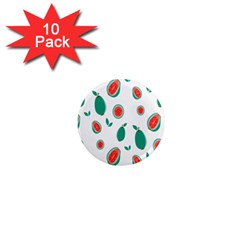 Fruit Green Red Guavas Leaf 1  Mini Magnet (10 Pack)  by Mariart