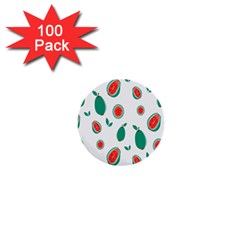 Fruit Green Red Guavas Leaf 1  Mini Buttons (100 Pack)  by Mariart