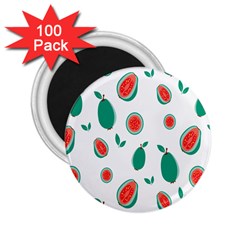 Fruit Green Red Guavas Leaf 2 25  Magnets (100 Pack)  by Mariart