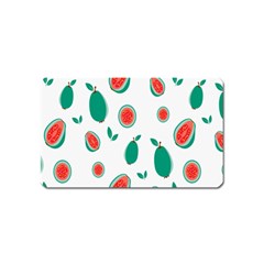 Fruit Green Red Guavas Leaf Magnet (name Card) by Mariart