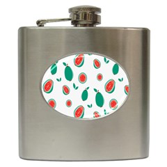 Fruit Green Red Guavas Leaf Hip Flask (6 Oz) by Mariart