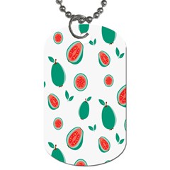 Fruit Green Red Guavas Leaf Dog Tag (two Sides) by Mariart