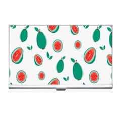 Fruit Green Red Guavas Leaf Business Card Holders by Mariart