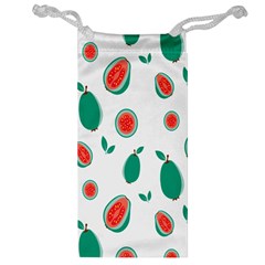 Fruit Green Red Guavas Leaf Jewelry Bag by Mariart