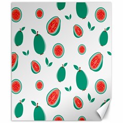 Fruit Green Red Guavas Leaf Canvas 8  X 10  by Mariart