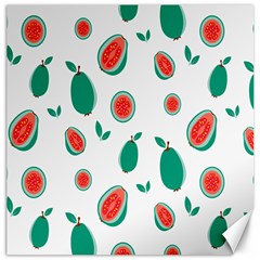 Fruit Green Red Guavas Leaf Canvas 16  X 16   by Mariart