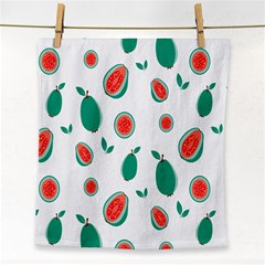 Fruit Green Red Guavas Leaf Face Towel by Mariart