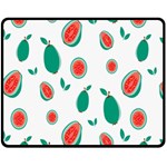 Fruit Green Red Guavas Leaf Fleece Blanket (Medium)  60 x50  Blanket Front