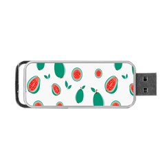 Fruit Green Red Guavas Leaf Portable Usb Flash (one Side) by Mariart