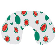 Fruit Green Red Guavas Leaf Travel Neck Pillows by Mariart