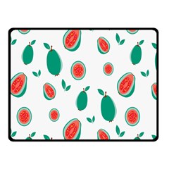 Fruit Green Red Guavas Leaf Double Sided Fleece Blanket (small) 