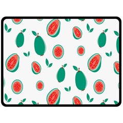 Fruit Green Red Guavas Leaf Double Sided Fleece Blanket (large)  by Mariart