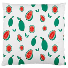 Fruit Green Red Guavas Leaf Standard Flano Cushion Case (one Side) by Mariart